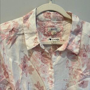 Malvin Pink Floral 100% Linen Dress